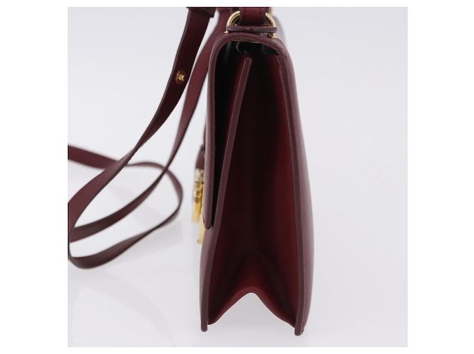 Salvatore Ferragamo Aileen Leather Mini Bordò - vista 3
