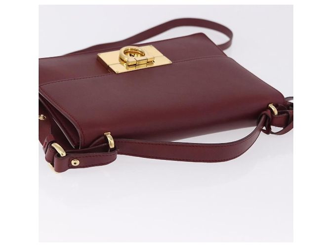 Salvatore Ferragamo Aileen Leather Mini Bordò - vista 7