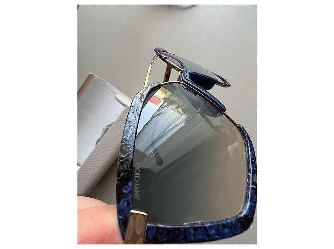 Gafas de sol Jimmy Choo Deep Blue Snake Rose Gold gradual Castaño Azul - vista 3