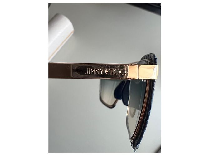 Gafas de sol Jimmy Choo Deep Blue Snake Rose Gold gradual Castaño Azul - vista 5