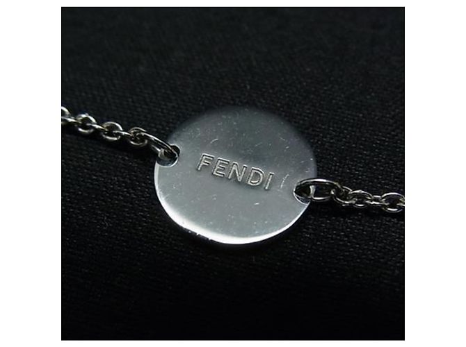 Bracciale con charm e strass argento Fendi - vista 4