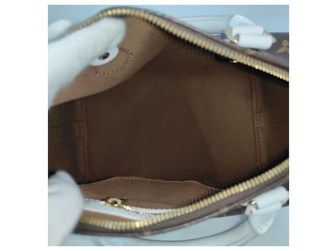 Borsa Louis Vuitton Speedy Bandoulière 25 Marrone Bianco Monogramma - vista 10