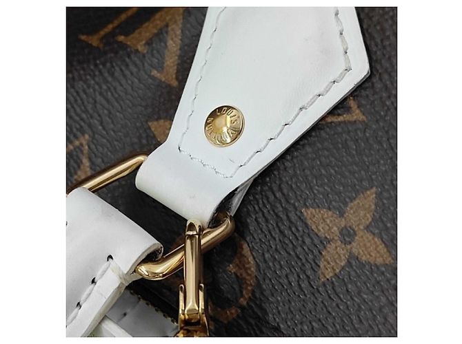 Borsa Louis Vuitton Speedy Bandoulière 25 Marrone Bianco Monogramma - vista 8