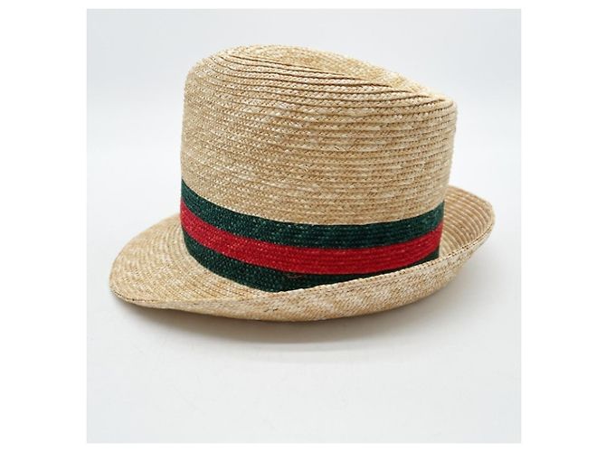Cappello di paglia Gucci verde e rosso - vista 2
