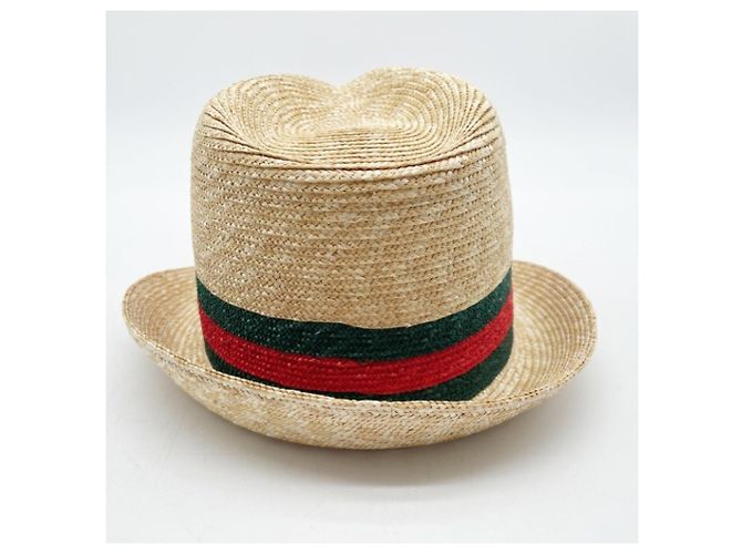 Cappello di paglia Gucci verde e rosso - vista 3