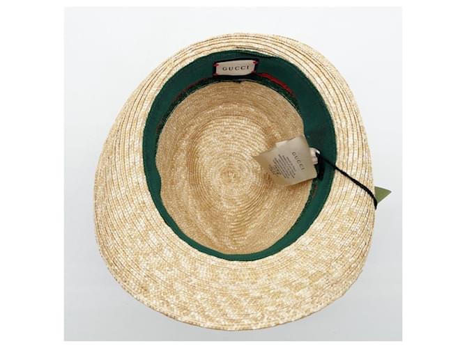 Cappello di paglia Gucci verde e rosso - vista 4