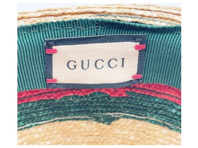 Cappello di paglia Gucci verde e rosso - vista 6