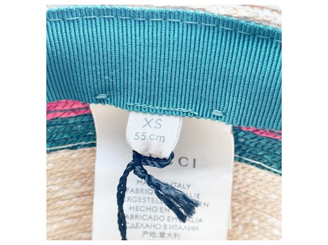Cappello di paglia Gucci verde e rosso - vista 7