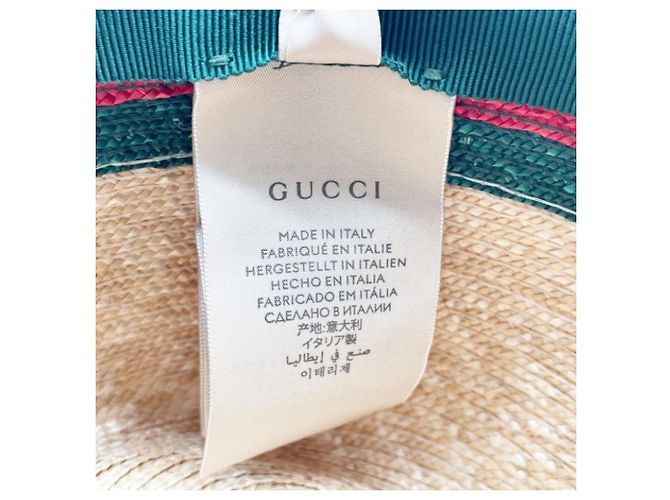 Cappello di paglia Gucci verde e rosso - vista 8