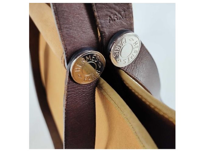 Hermès Borsa a tracolla Hermes Cabas Elan PM Marrone - vista 10