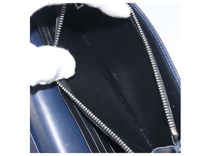 Cartera larga LOEWE Anagram de piel Navy Silver Auth bs36544 Plata Azul marino - vista 11