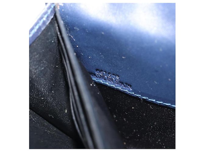 Cartera larga LOEWE Anagram de piel Navy Silver Auth bs36544 Plata Azul marino - vista 12