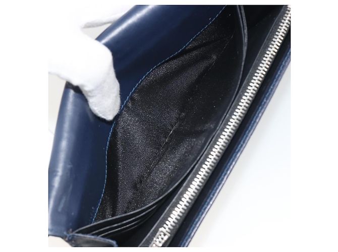 Cartera larga LOEWE Anagram de piel Navy Silver Auth bs36544 Plata Azul marino - vista 21