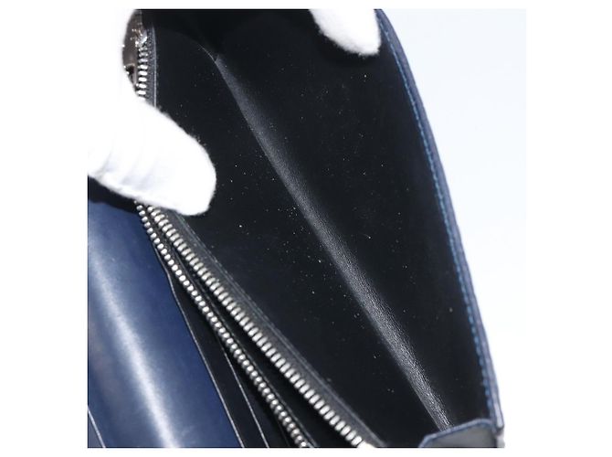 Cartera larga LOEWE Anagram de piel Navy Silver Auth bs36544 Plata Azul marino - vista 23