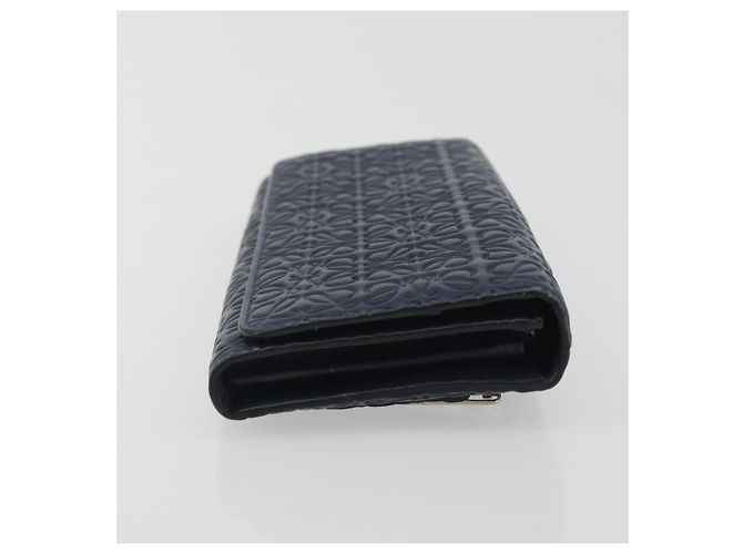 Cartera larga LOEWE Anagram de piel Navy Silver Auth bs36544 Plata Azul marino - vista 3