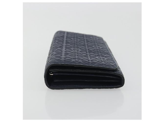 Cartera larga LOEWE Anagram de piel Navy Silver Auth bs36544 Plata Azul marino - vista 4