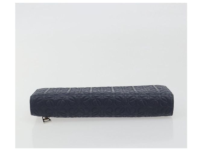 Cartera larga LOEWE Anagram de piel Navy Silver Auth bs36544 Plata Azul marino - vista 5