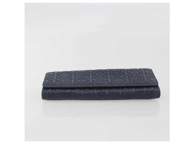 Cartera larga LOEWE Anagram de piel Navy Silver Auth bs36544 Plata Azul marino - vista 6