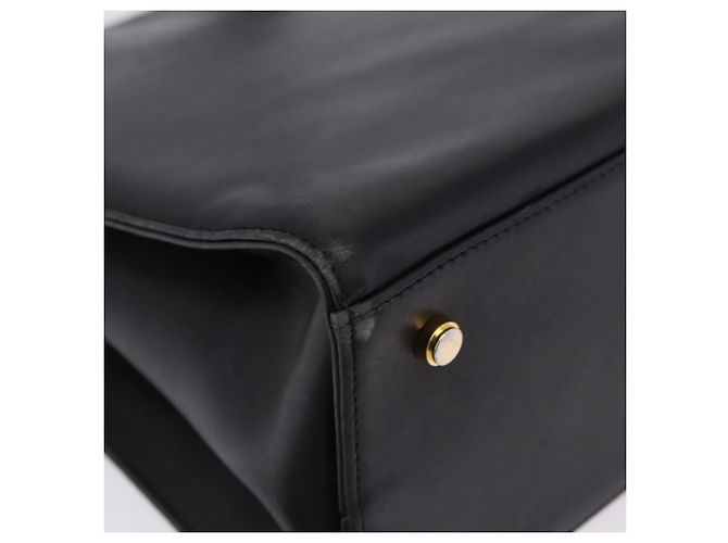 Borsa a tracolla Salvatore Ferragamo Gancini in pelle nera e oro Auth 196817 Nero D'oro - vista 11