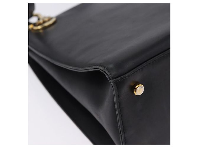 Borsa a tracolla Salvatore Ferragamo Gancini in pelle nera e oro Auth 196817 Nero D'oro - vista 13