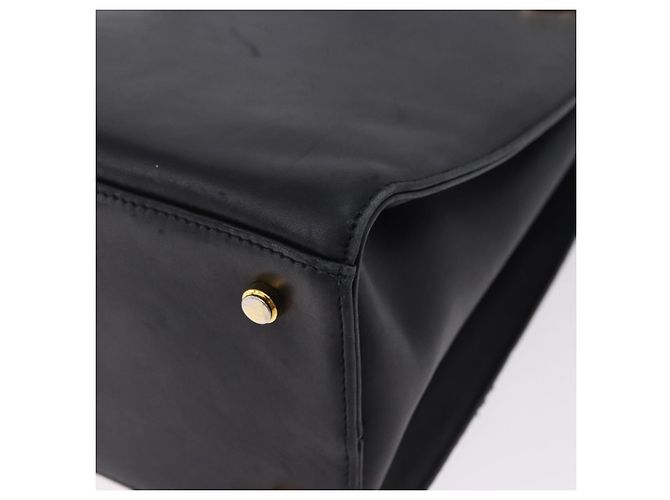 Borsa a tracolla Salvatore Ferragamo Gancini in pelle nera e oro Auth 196817 Nero D'oro - vista 14
