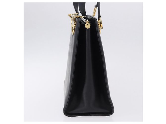 Borsa a tracolla Salvatore Ferragamo Gancini in pelle nera e oro Auth 196817 Nero D'oro - vista 6