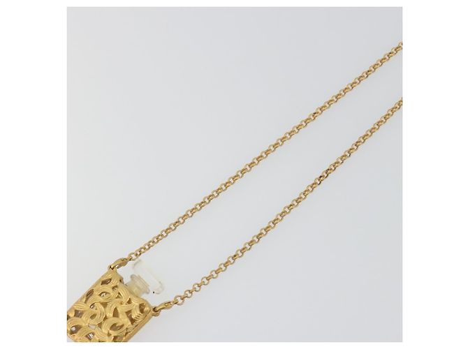 Collana Profumo CHANEL Metallo Tono Oro Trasparente CC Auth 194412 - vista 9