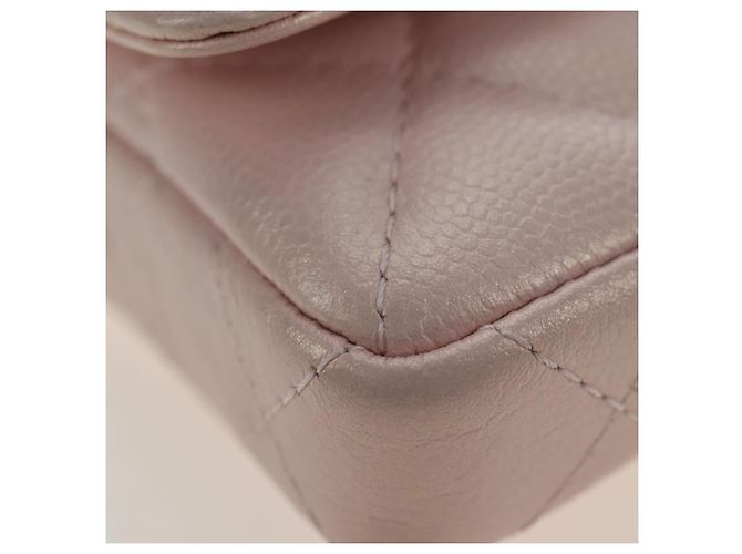 CHANEL Matelasse Chain Shoulder Pouch Caviar Skin Pink Gold Tone CC Auth 196186V Rosa - vista 13