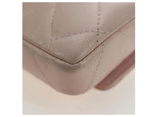 CHANEL Matelasse Chain Shoulder Pouch Caviar Skin Pink Gold Tone CC Auth 196186V Rosa - vista 16
