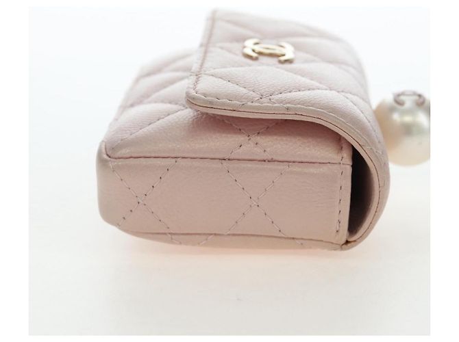 CHANEL Matelasse Chain Shoulder Pouch Caviar Skin Pink Gold Tone CC Auth 196186V Rosa - vista 6