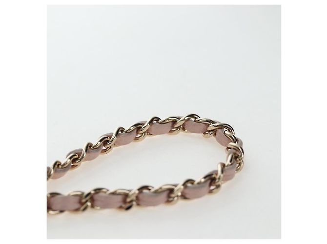 CHANEL Matelasse Chain Shoulder Pouch Caviar Skin Pink Gold Tone CC Auth 196186V Rosa - vista 9