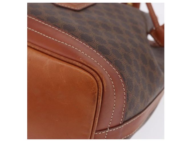 Céline Borsa a tracolla CELINE Macadam Canvas PVC Leather Brown Gold Auth 195708 Marrone D'oro - vista 11