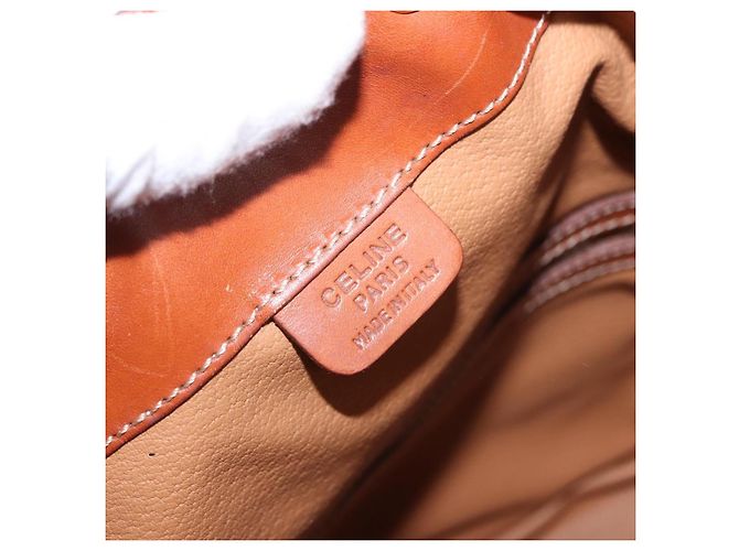 Céline Borsa a tracolla CELINE Macadam Canvas PVC Leather Brown Gold Auth 195708 Marrone D'oro - vista 17