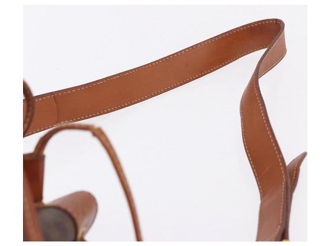 Céline Borsa a tracolla CELINE Macadam Canvas PVC Leather Brown Gold Auth 195708 Marrone D'oro - vista 8