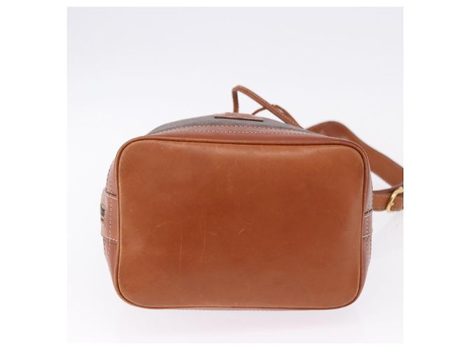 Céline Borsa a tracolla CELINE Macadam Canvas PVC Leather Brown Gold Auth 195708 Marrone D'oro - vista 9