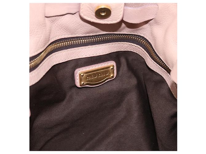 Borsa Tote Miu Miu Pelle Beige Oro Auth 196841V D'oro - vista 10