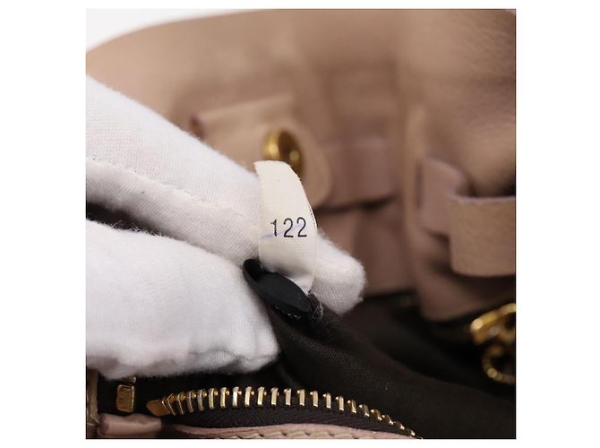 Borsa Tote Miu Miu Pelle Beige Oro Auth 196841V D'oro - vista 12