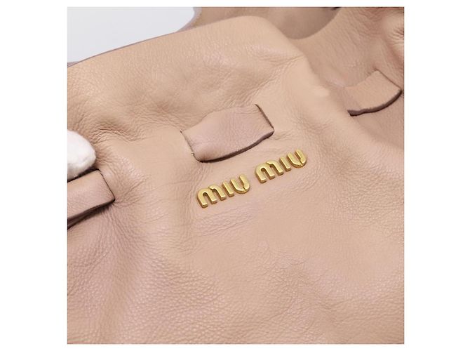 Borsa Tote Miu Miu Pelle Beige Oro Auth 196841V D'oro - vista 17