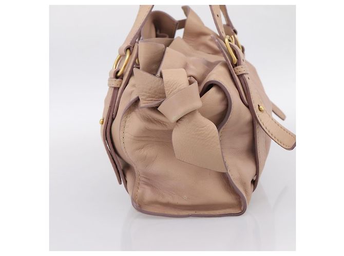 Borsa Tote Miu Miu Pelle Beige Oro Auth 196841V D'oro - vista 3