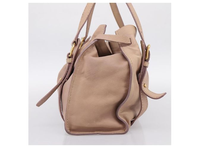 Borsa Tote Miu Miu Pelle Beige Oro Auth 196841V D'oro - vista 4