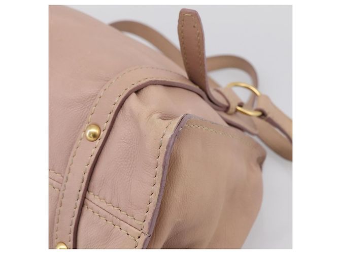 Borsa Tote Miu Miu Pelle Beige Oro Auth 196841V D'oro - vista 9