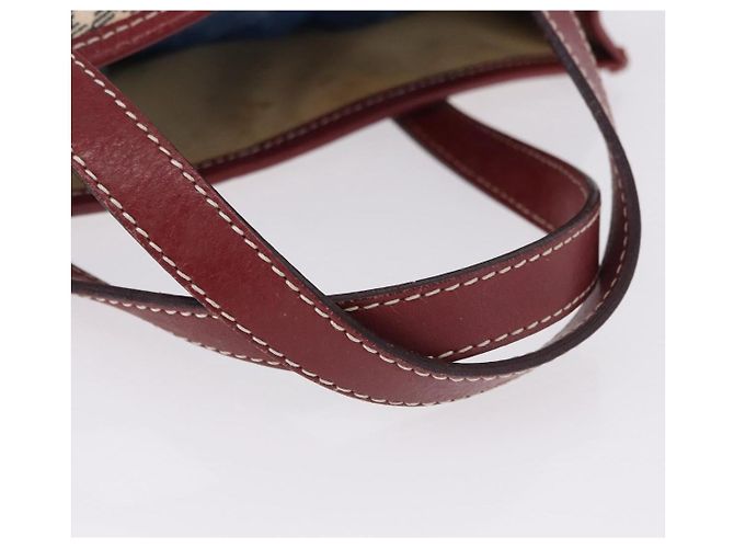 Borsa a mano BURBERRY Nova Check Blue Label in tela beige e argento Auth 195703 - vista 8
