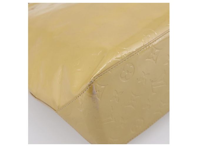 Borsa a mano LOUIS VUITTON Monogram Vernis Reade MM Beige M91141 LV Auth 195729 - vista 16