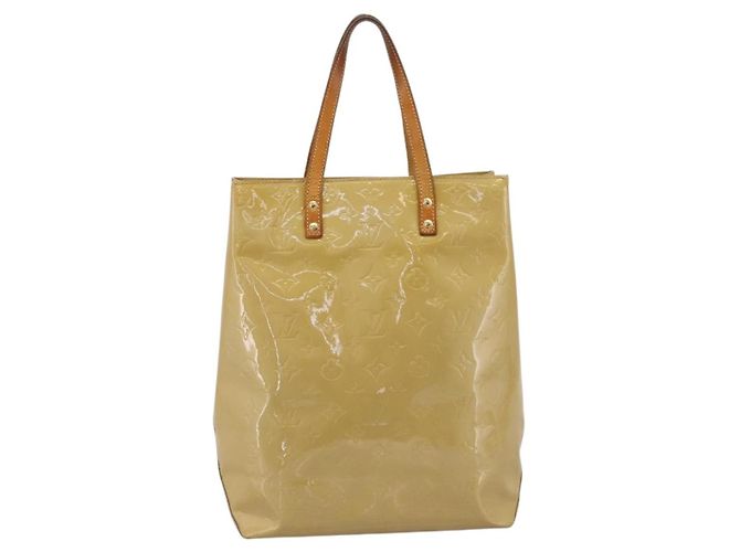 Borsa a mano LOUIS VUITTON Monogram Vernis Reade MM Beige M91141 LV Auth 195729 - vista 2