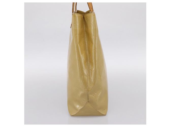 Borsa a mano LOUIS VUITTON Monogram Vernis Reade MM Beige M91141 LV Auth 195729 - vista 3