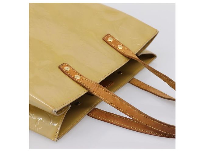 Borsa a mano LOUIS VUITTON Monogram Vernis Reade MM Beige M91141 LV Auth 195729 - vista 6