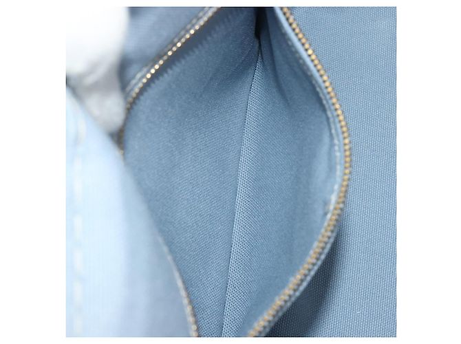 Borsa a Mano PRADA Canapa MM Canvas Azzurro Oro Auth 195671A D'oro Blu chiaro - vista 23