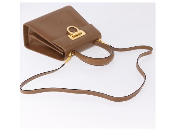 Borsa Salvatore Ferragamo Gancini in pelle 2way Marrone Oro Auth 196812 D'oro - vista 10