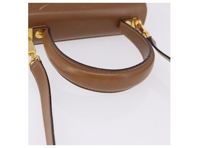 Borsa Salvatore Ferragamo Gancini in pelle 2way Marrone Oro Auth 196812 D'oro - vista 8