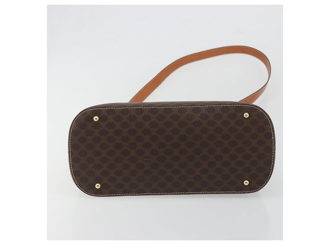 Céline Borsa a mano CELINE Macadam PVC Pelle 2way Marrone Tono Oro Auth 194929V - vista 11
